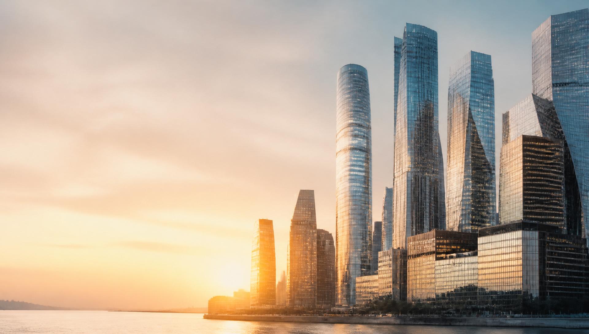 Panoramic skyline at golden hour